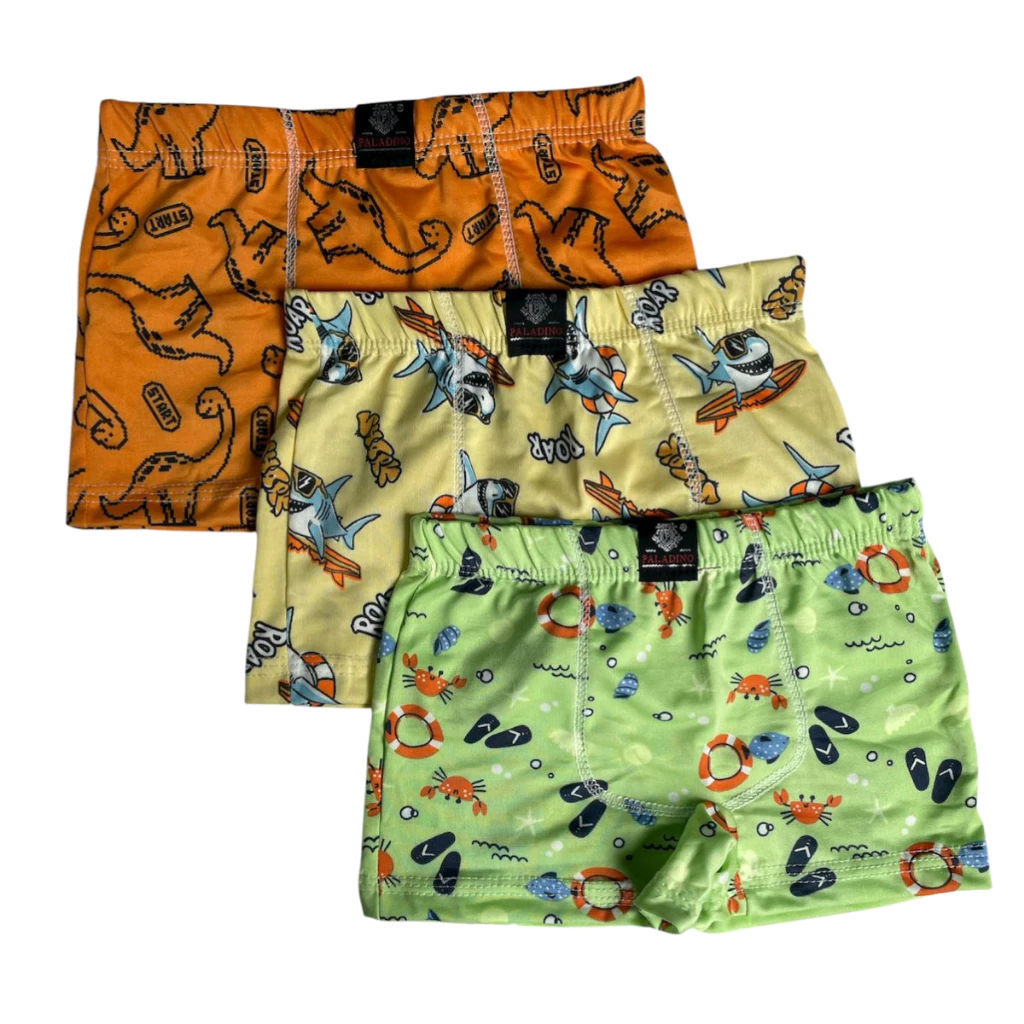 Kit 3 Cuecas boxer infantil